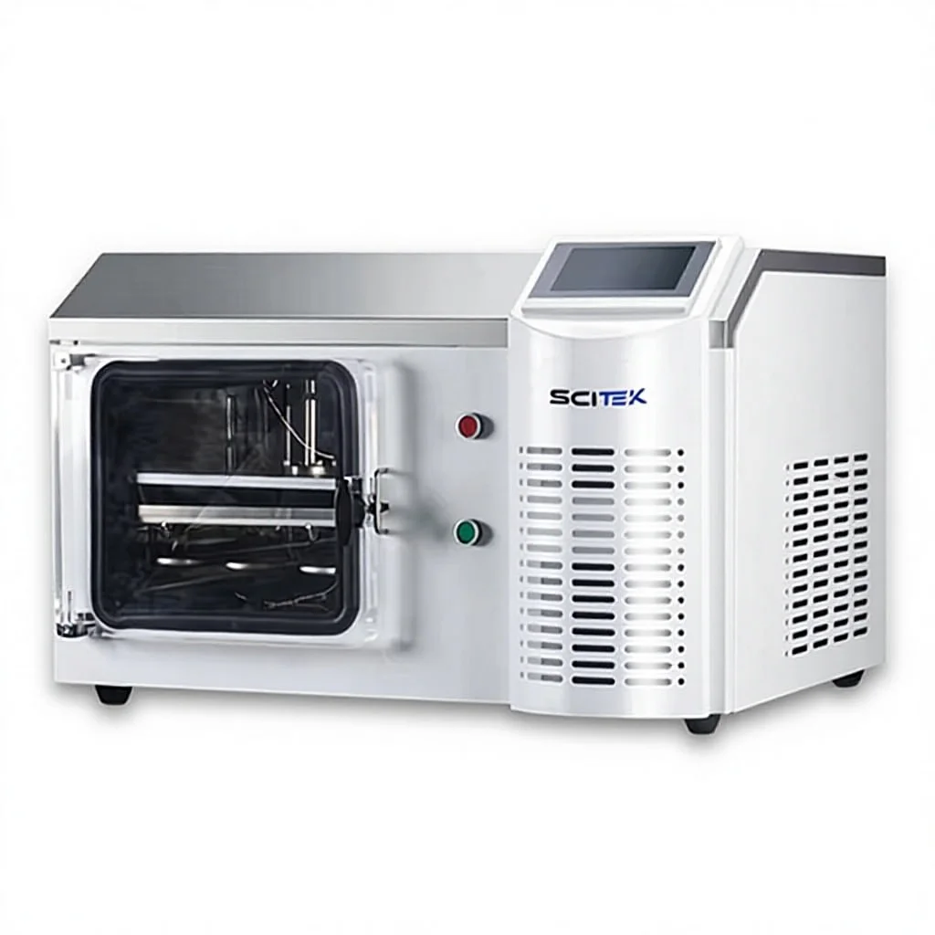 SCITEK Pilot Freeze Dryer -60℃ Cold Trap Temp. 0.12m2 Freeze-Drying Area 300x400mm Tray Size Microprocessor Control Touch Screen