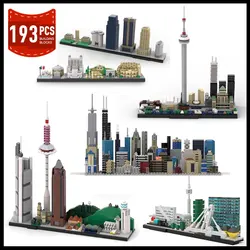 2024 New City Architecture Skyline Building Blocks Bruges Toronto Madrid Frankfurt Pisa Guadalajara Sets Bricks Model Kid Toys