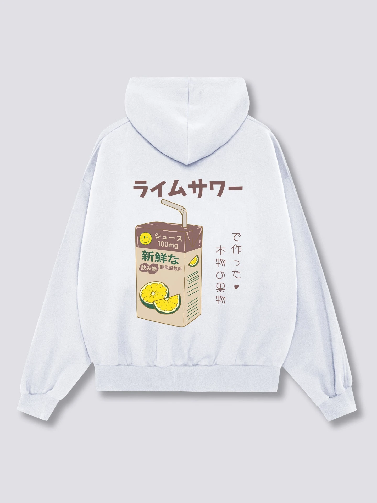 Woman Vintage Lime Juice Box Print TShirt Japanese Kawaii Streetwear TShirt Back Graphic TShirt Oversized Hoodie Sweatshirt Tops