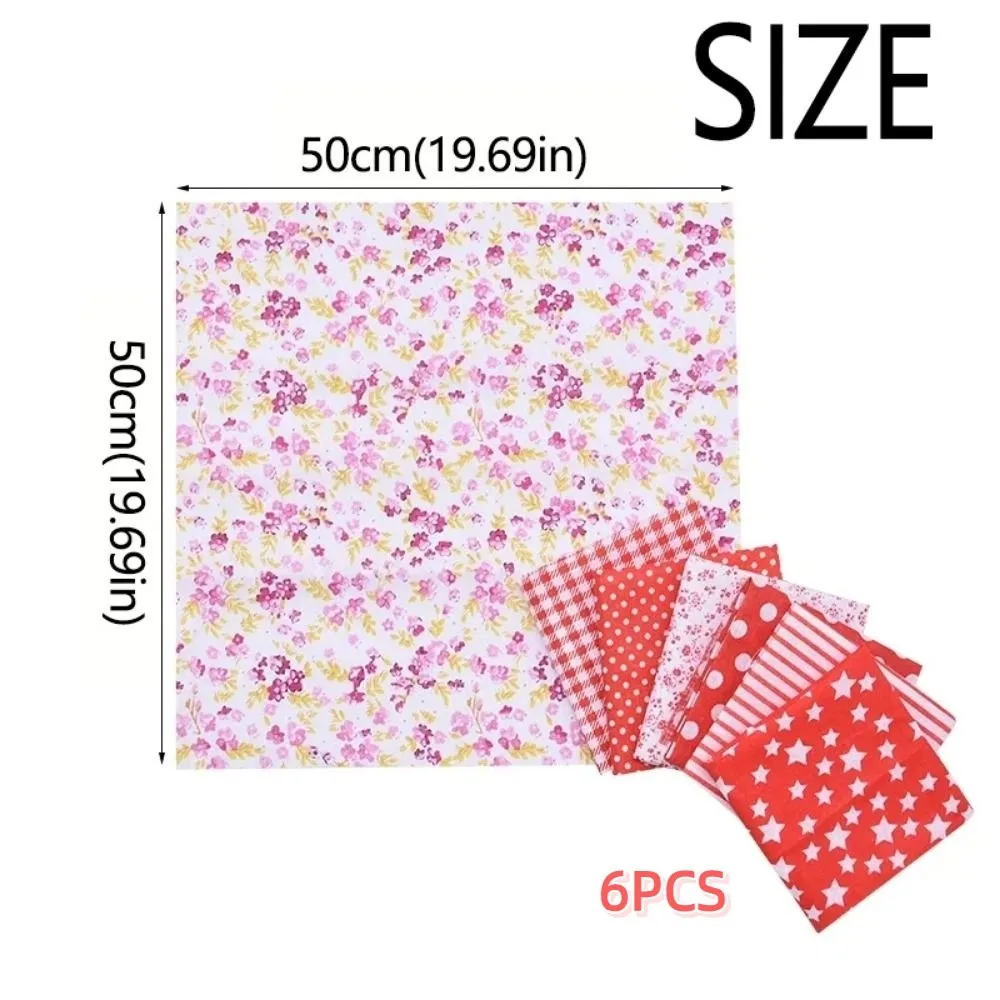7Pcs/set Pre-Cut Cotton Fabric Stash Colorful DIY Sewing Patchwork Fabric Bundle Breathable 50x50cm Patchwork Cotton Fabric