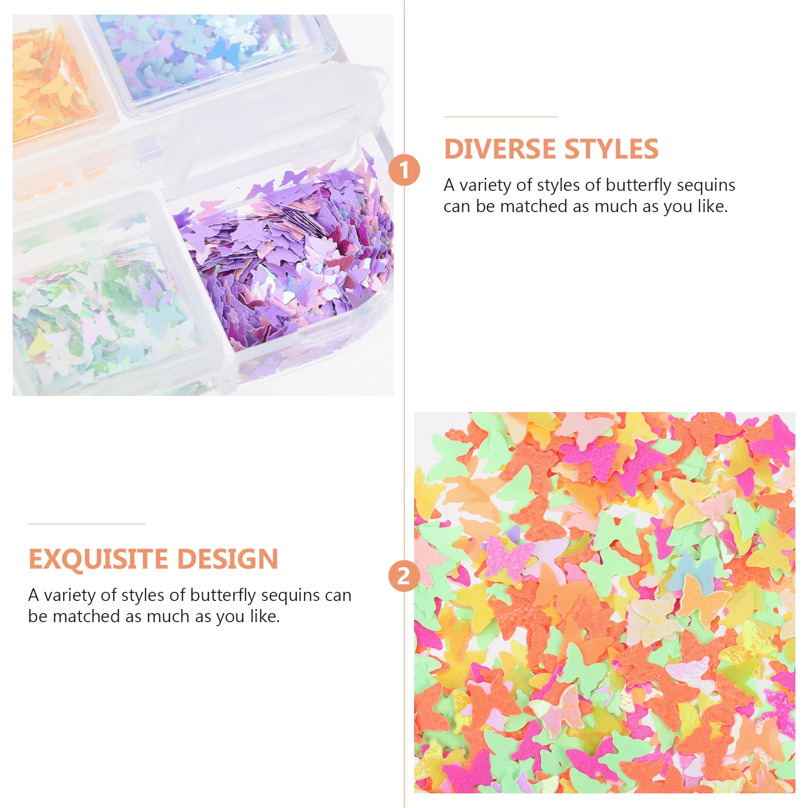

Colorful Butterflies Art Sequins Diy Manicure Supply Lightweight Portable Glitter Decor Ornament Nail Salon Tools Nail