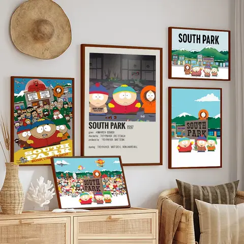 Anime South Park Canvas Print Poster Cartoon Figure Stanley Eric.cartman Kyle Broflovski Art Prints Home Decor Poster Fans Gifts