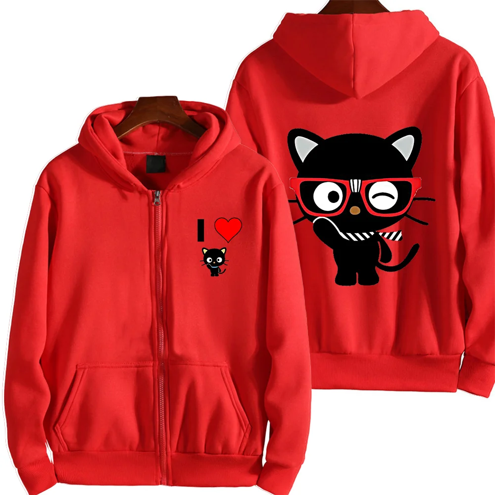 Sanrio Choco Cat Men's and Women's Hoodie Casual Street Clothing Long sleeved Sweatshirt Boys and Girls Autumn Top Coat