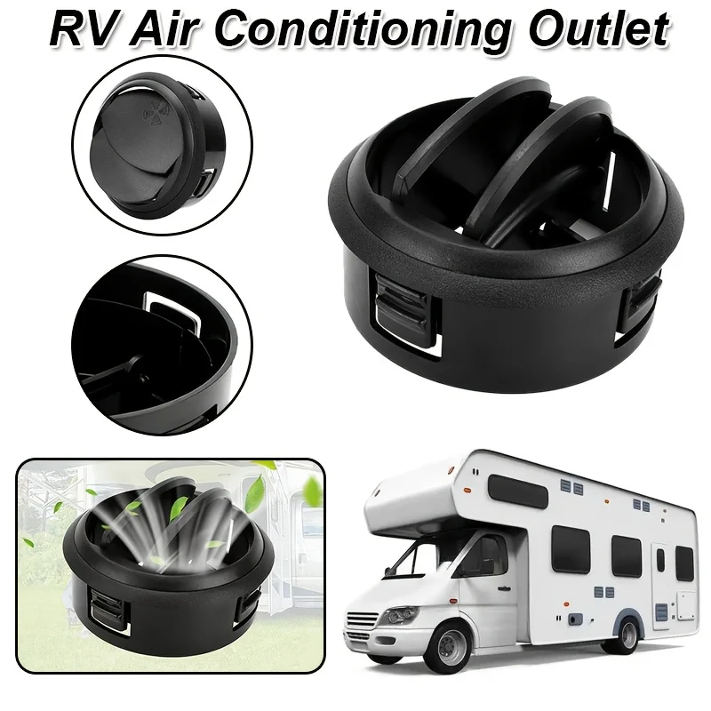 1PC Round Swivel Air Conditioner Vent Outlet Universal Rotatable Air Ventilation Grille For RV Caravan Camper Van Auto Car Air D