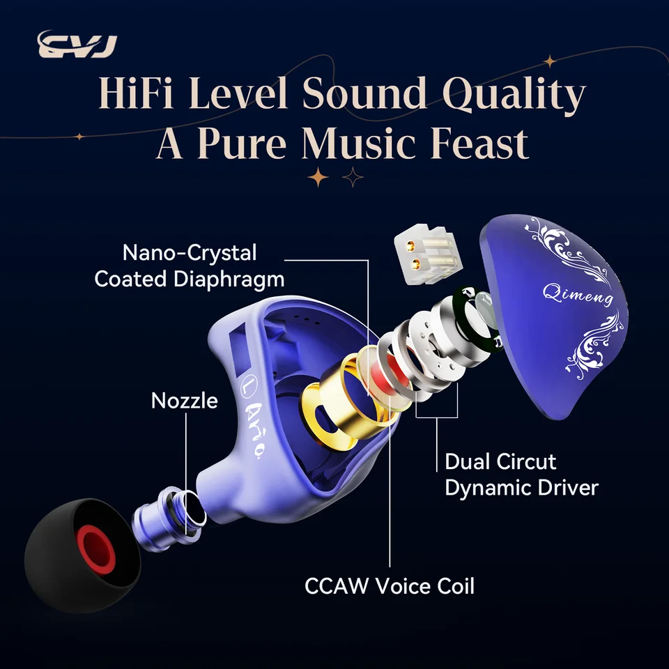 Cvjアリア-取り外し可能なケーブルを備えた高性能イヤホン,ナノ