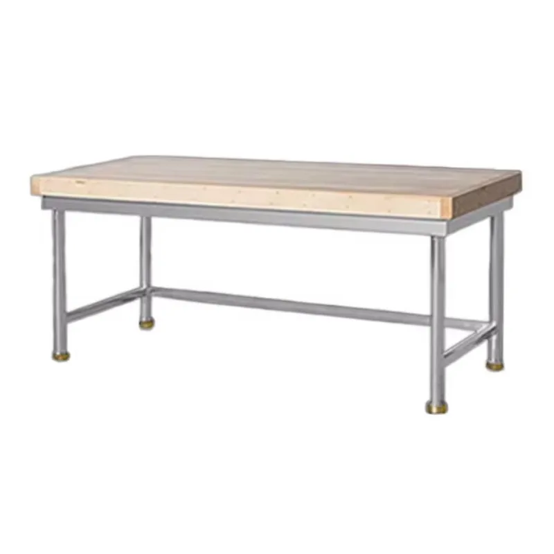 Double Plate 304 Stainless Steel Work Table for Commercial Kitchen and Restaurant