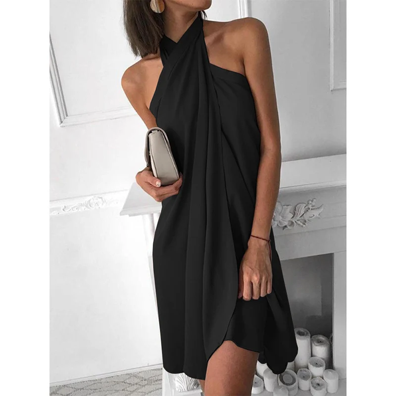 

Women Plus Size Off Shoulder Asymetric Beach Dress Slit Casual Loose Summer Sundress Holiday Party Dress