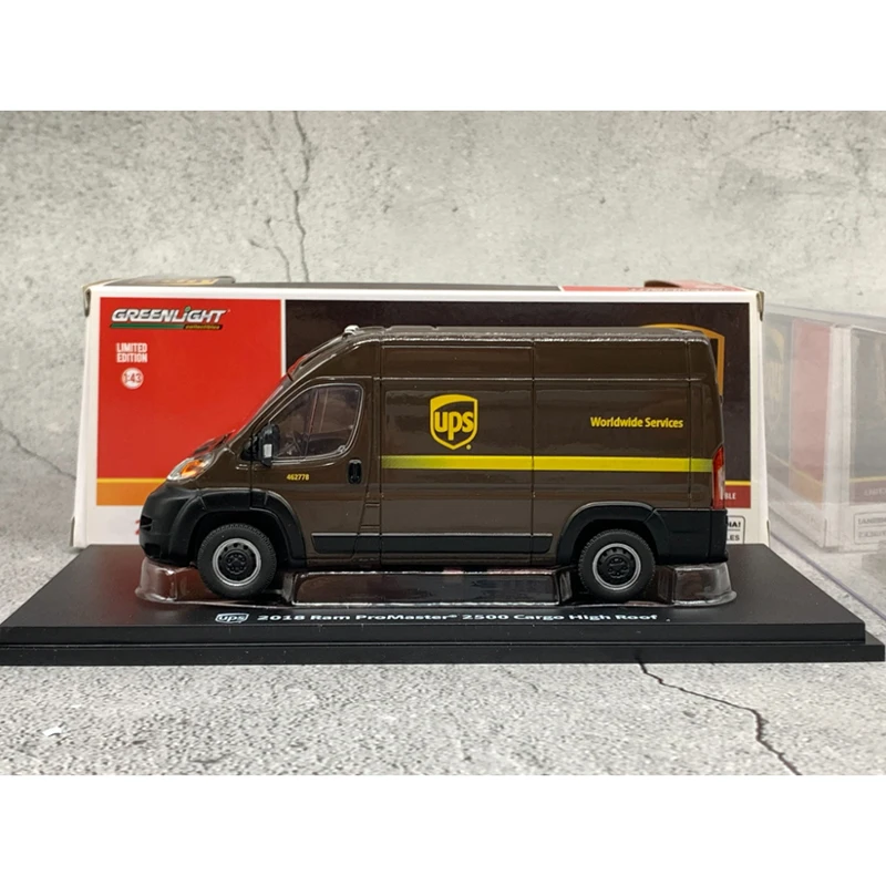 Greenlight moulé sous pression 1:43 échelle 2018 Ram ProMaster 2500 Cargo toit haut Van alliage modèle de voiture Collection décoration garçon cadeau affichage