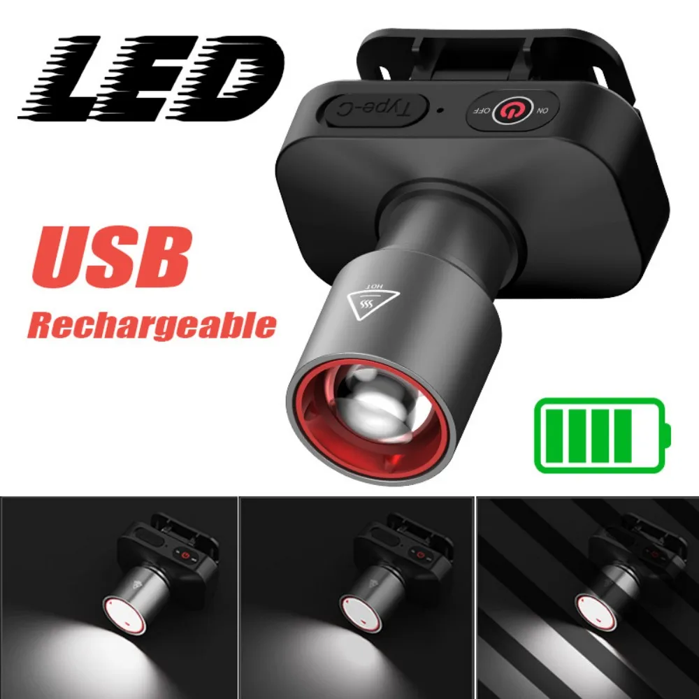 

Ultra Bright LED Headlight White Laser Zoom Headlamp USB Rechargeable Flashlight with 3 Modes for Outdoor Fishing Emergency work