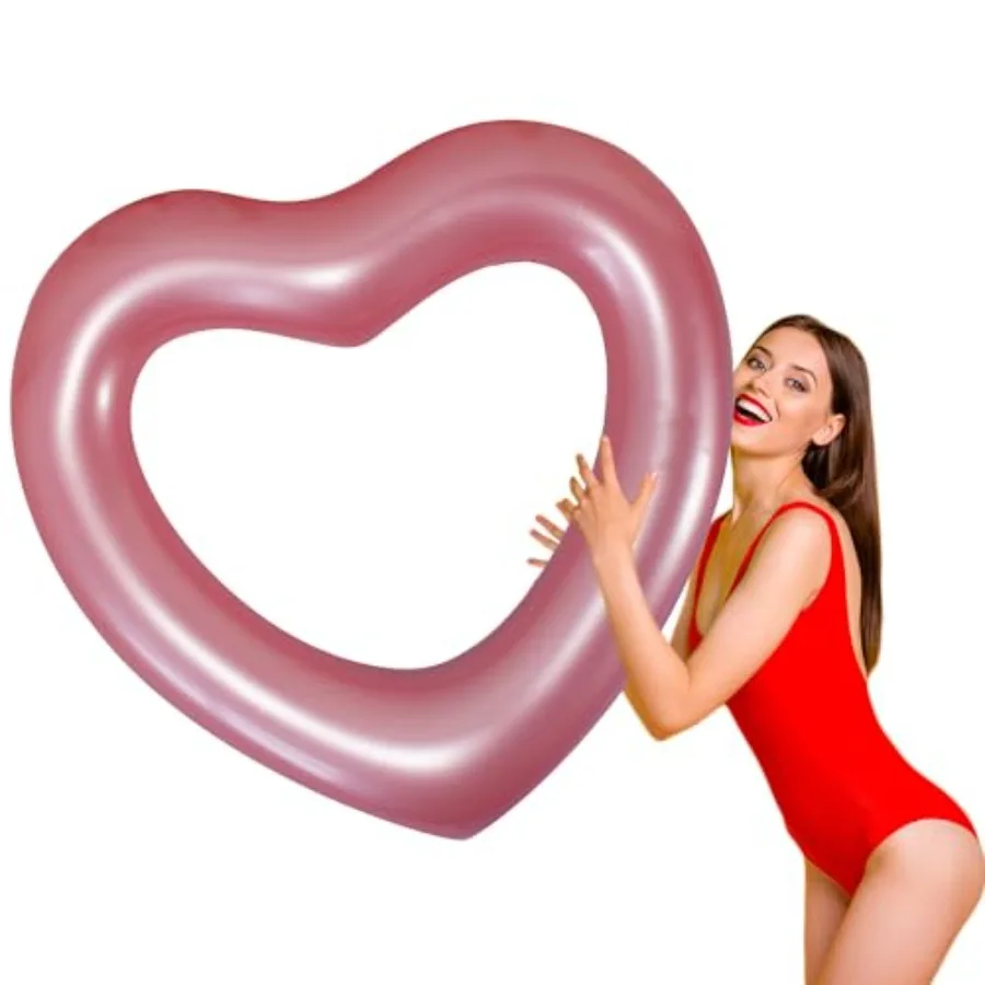 

Heart Swimming Pool Float Loungers Tube, Water Fun Beach Party Toys for Birthday Scene Layout Props