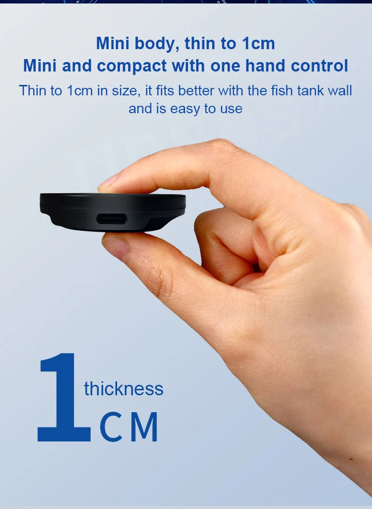 Newest Aquarium Thermometer LCD Digital External Thermometer Charging Type-C Fish Tank Mini Thermometer High Precision -9.9-50℃