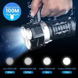 Sofirn-linterna subacuática SD01 Pro, luz de buceo potente de 10000LM, 3 x XHP50.2, con interruptor de Control magnético