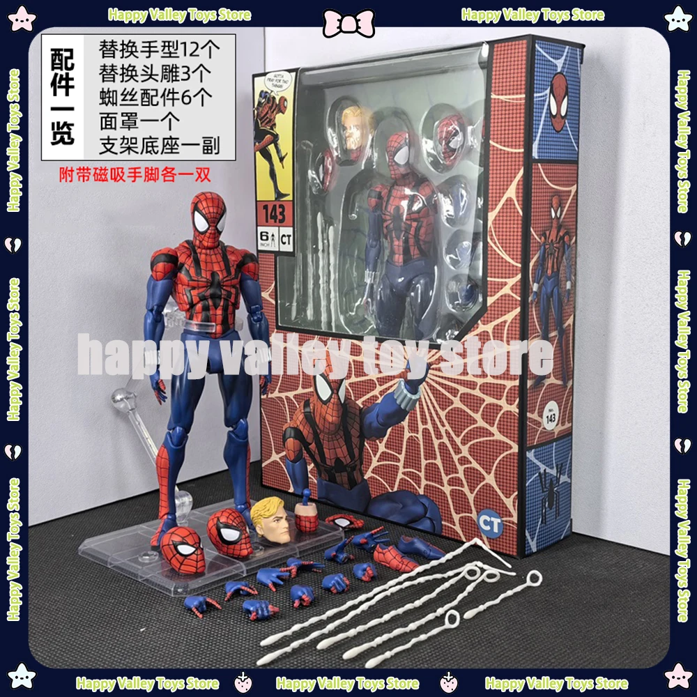 New CT Toys Spiderman Mafex 143 action Figure Ben Reilly Action Figure Comic Ver Ultimate Spider-Man the Across Toys kids Gift