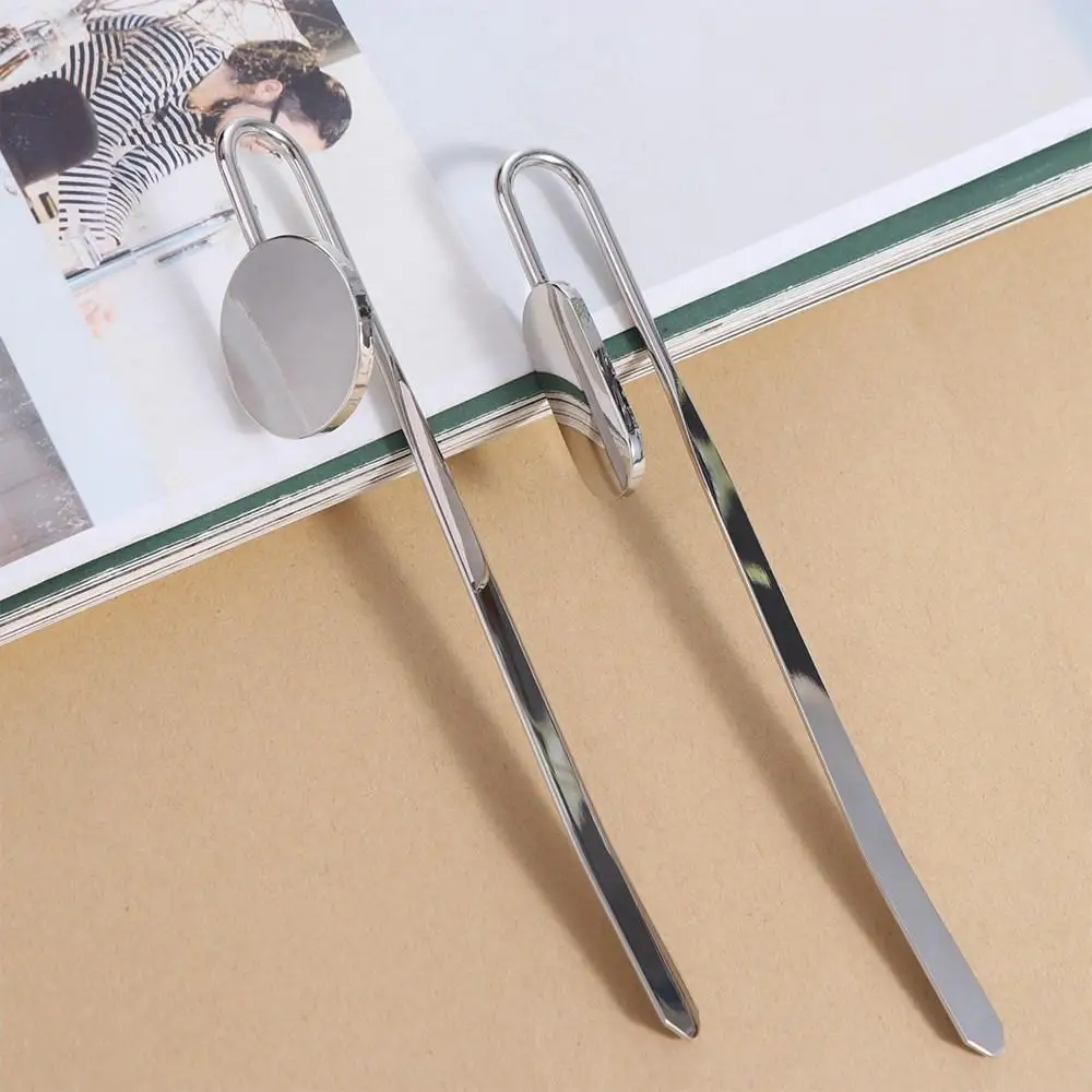Creative Swan Neck Bookmark Reading Supplies Silver Round Metal Book Cilp Help Reading Book Page Marker Book Page Holder