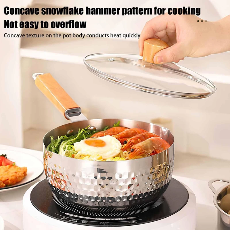 

Stainless Steel Stew Pot , Multi-Purpose Stew Pot With Pouring Spout, Solid Wood Handle With Hook,Cooking Pot