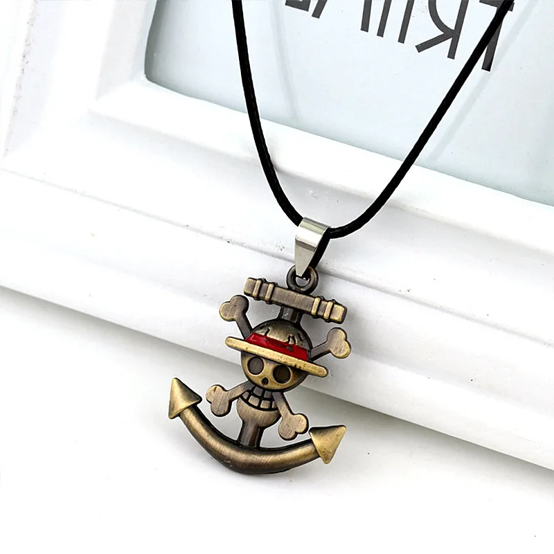 Anime One Piece Necklace for men women retro Pendant metal weapon Keychain Gift