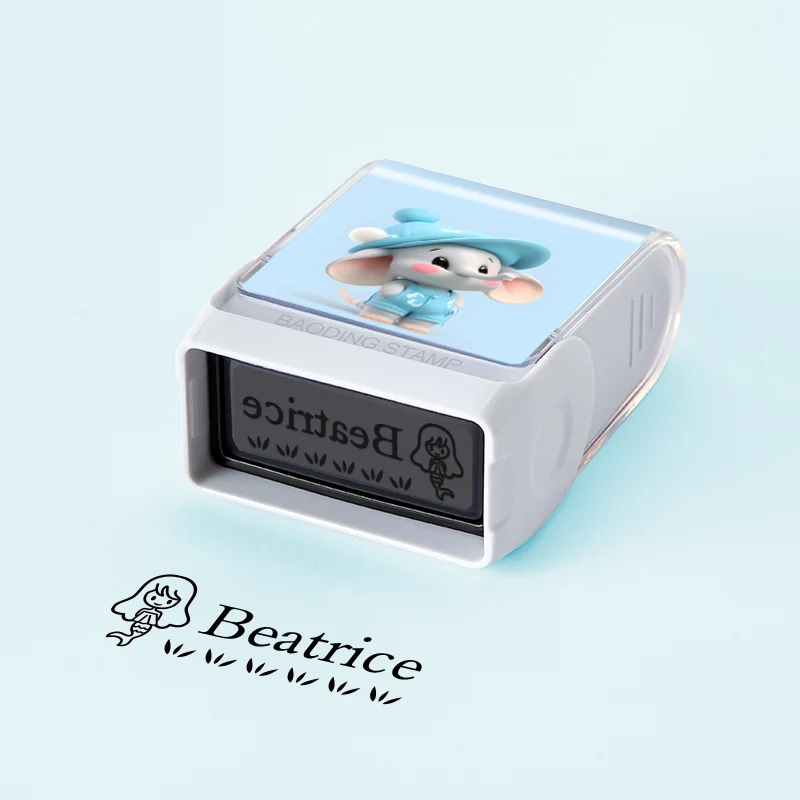 ختم شخصي مقاوم للماء للطلاب - ختم اسم مخصص مع حبر غير يتلاشى، أساسيات المدرسة، هدية إبداعية للأطفال #3