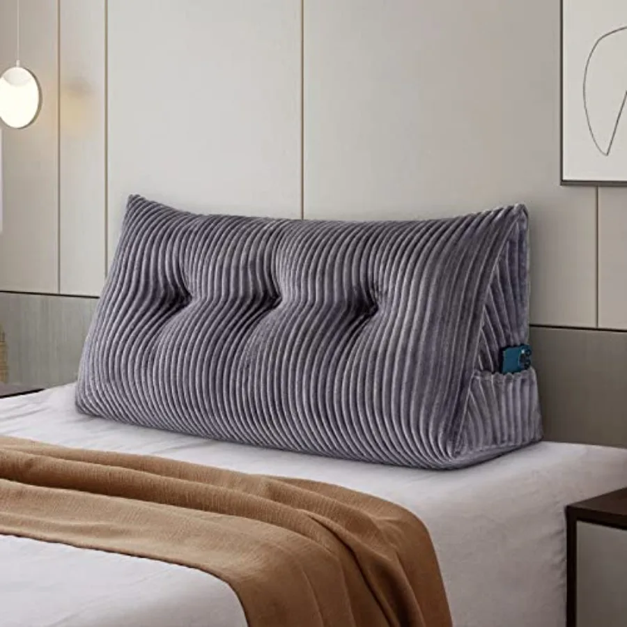 

Большая подушка-валик для изголовья кровати, треугольная подушка для чтения и отдыха в постели, подушка-опора для сидения в кровати, подушка-спинка