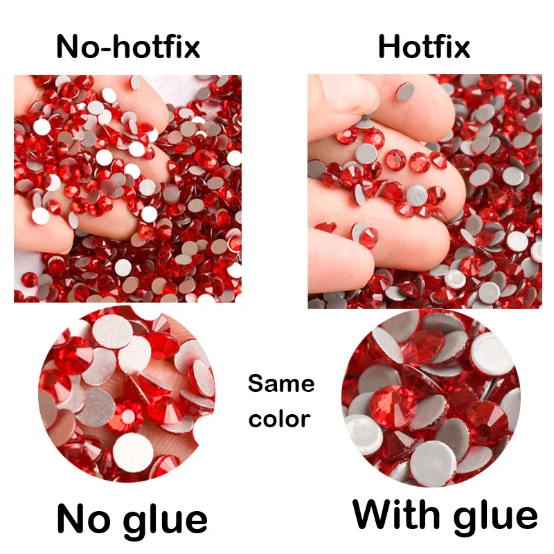 PUBRILEX Hellrosa Kristalle Cristales Hotfix Glitzer Glas Flache Strasssteine für Taschen, Schuhe, Kleidung, Handy, DIY, Handarbeiten – Detail 1