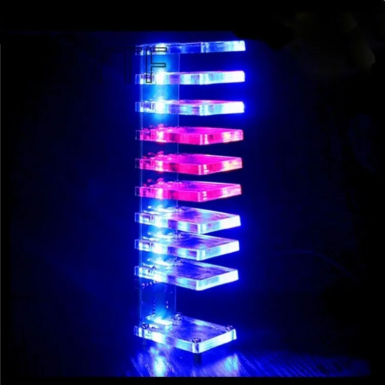 Electronic Crystal Column Light LED DIY Sound music spectrum Level display electronic production DIY kit