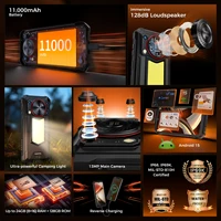 OUKITEL WP53 Rugged Phone 24GB+128GB 11000mAh Battery Android 15 Smartphone 6.52" HD+ Display 128dB Loudspeaker 13MP Camera IP68 2
