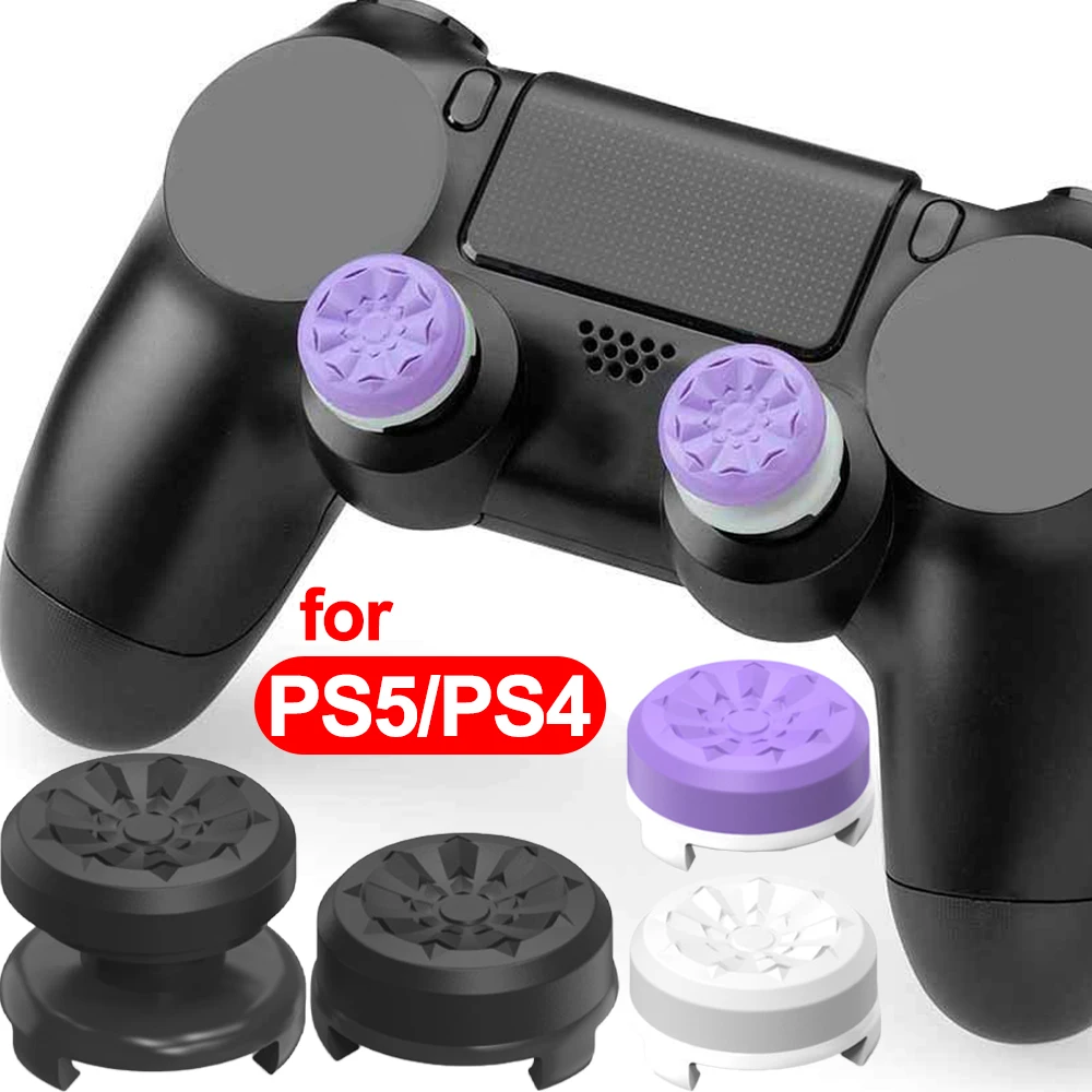 2PCS High-Rise Analog Stick for Sony PS5 PS4 Joystick Controller Sticker Game Silicone Cap for Playstation 4 Playstation 5