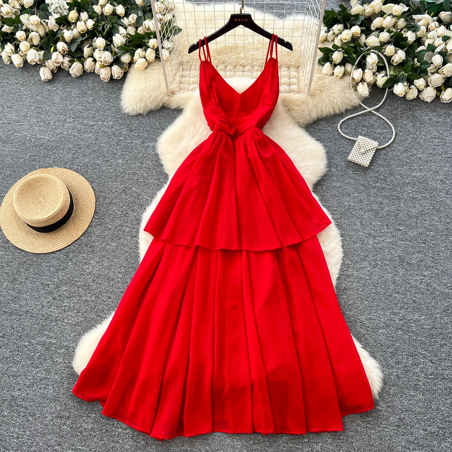 

Chic loose ruffle Slip Dress Sexy Off Shoulder Evening Party Robe Women Vintage Hip Wrap Ceremonial Dress