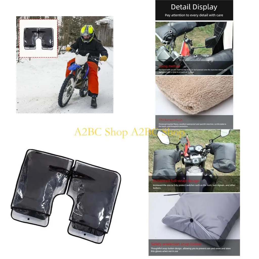

A2BC Windproof Riding Hand Covers Winter Gear Oxford Fabric Universal Compatibility