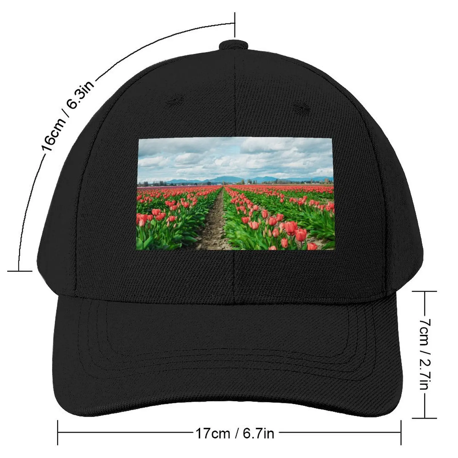 Field of Tulips Baseball Cap Big Size Hat Visor Bobble Hat Fashion Beach Girl'S Hats Men's