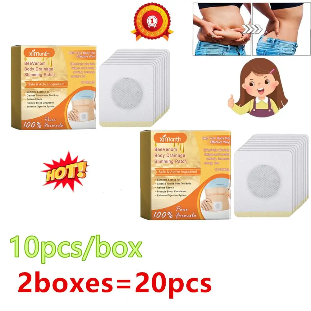 

20PCS Bee Lymphatic Care Patch Weight Lose Slimming Navel Sticker Fat Burning Anti-swelling Drainage Detox Slimming Patch