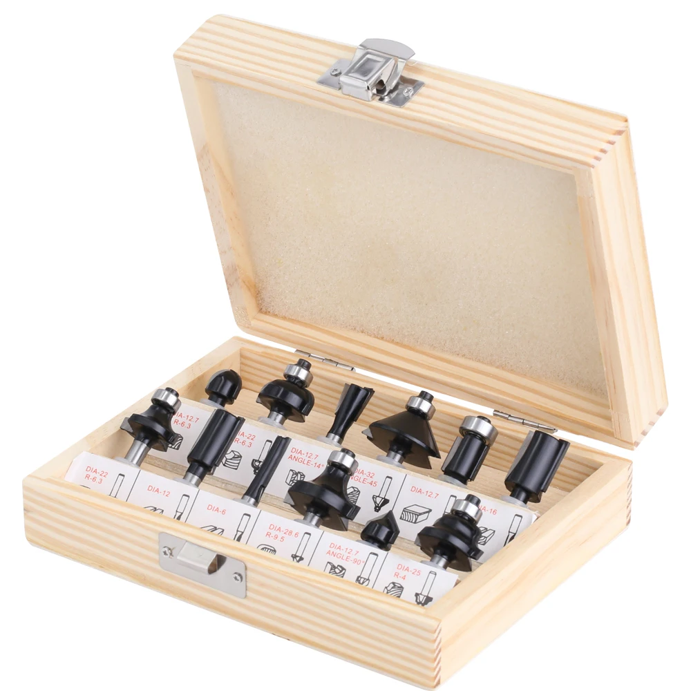 Imagem -03 - Lavie-shank Router Bit Grupo Aparar Reta Fresa Bits de Madeira Carboneto de Tungstênio C06t12bbkw 12 Pcs mm