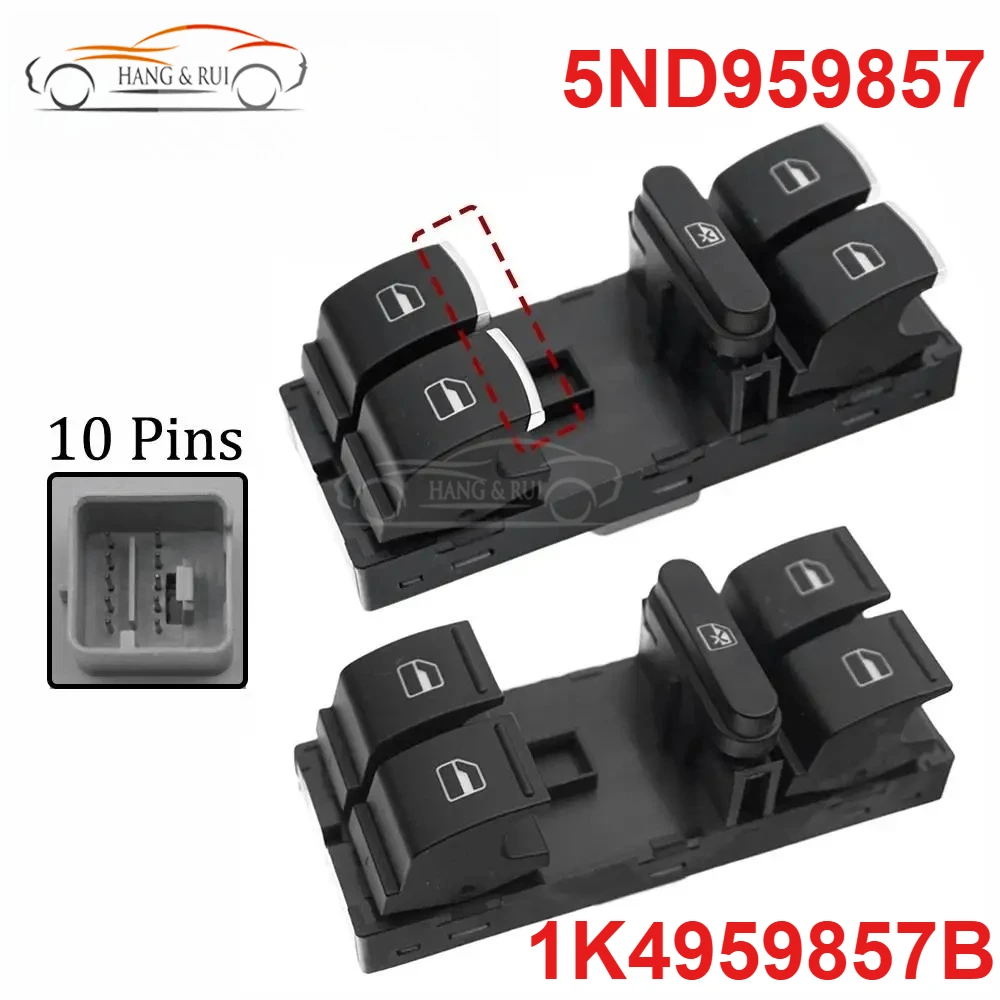 Power Window Master Switch Control Button For VW Tiguan Golf Passat CC Touran 2.0 TDI 5K4959857 5ND959857 1K4959857B 7L6959857D