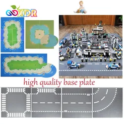 Classic Road Building Block Base Plate 32X32 City View Traffic Road Figures Construction Toys 32Dots Plastic Street Baseplates