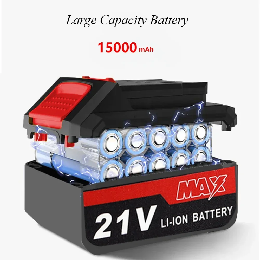 Para Makita 18V 21V llave eléctrica inalámbrica destornillador eléctrico Dirll herramientas eléctricas 21V 15000mAh batería recargable de iones de litio