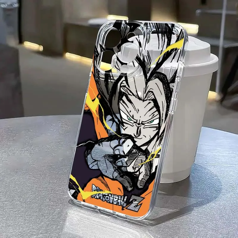 

Anime Vegeta Goku Dragon Ball Phone Case For Apple iPhone 17 Air 16e 16 15 14 13 12 11 Mini Pro Max Plus Transparent Soft Cover