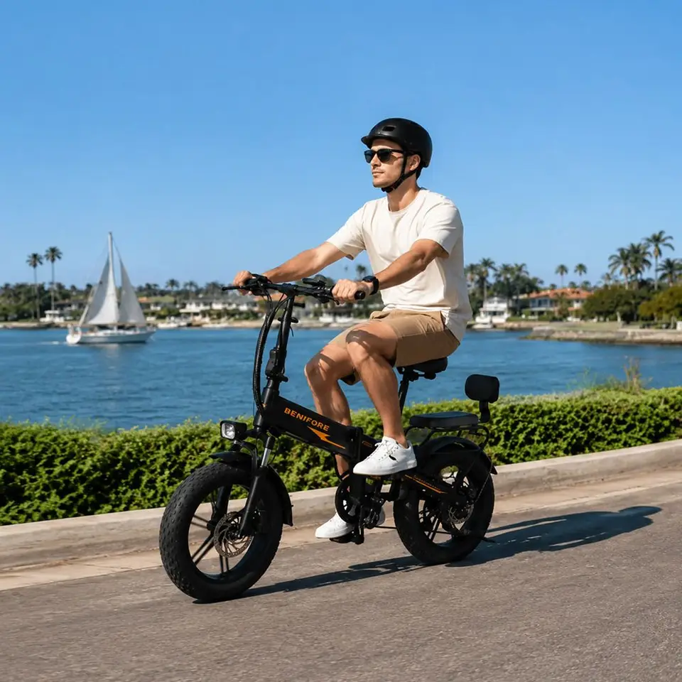 Electric Bicycle Benifore X1T Pro 20" Tire Top Speed 35Mph Fully Suspended Adult Electric Bike 48V 20Ah Battery Dual Disc Brakes 90NM Max Range 65Miles LCD Display New image 7