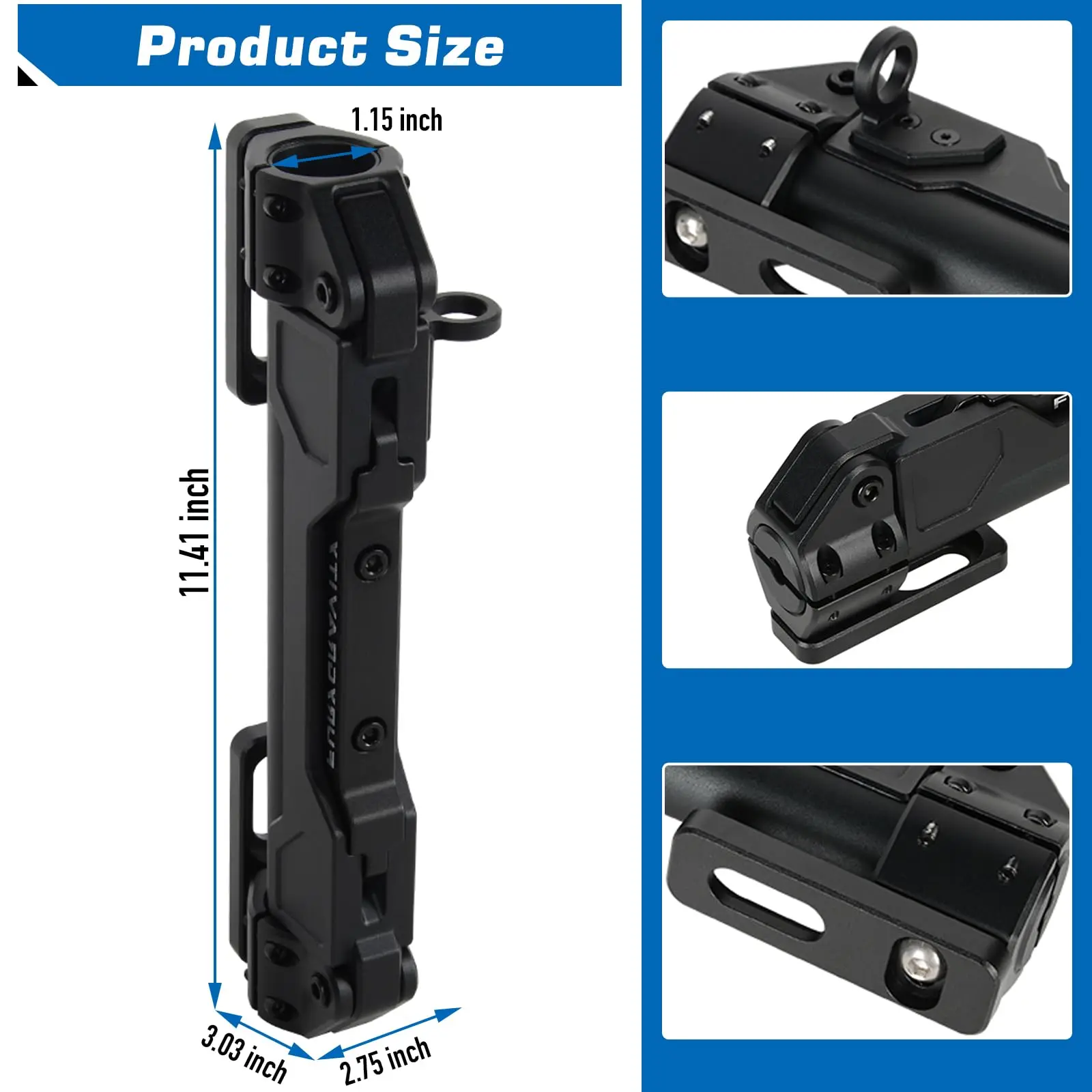 Flagpole Holder Bracket Antenna Holder for Jeep Wrangler JK JL 2007-2024 Multi-function Flagpole Mount Off Road Car Accessories