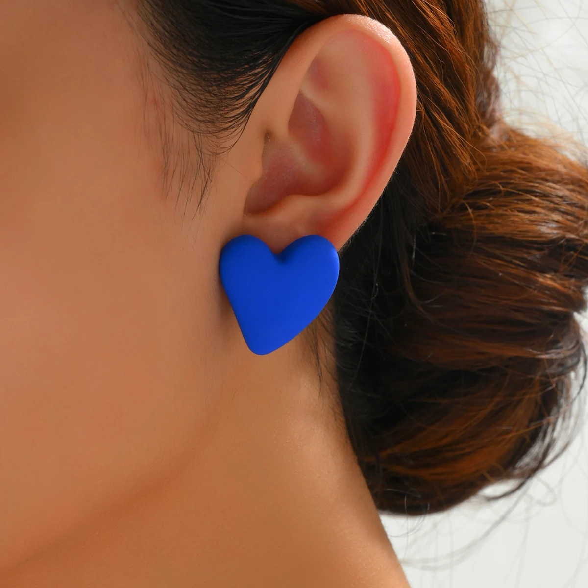 Koean-pendientes de acrílico con forma de corazón para mujer, aretes de diseño Simple, joyería geométrica para fiesta, Color caramelo, combina con