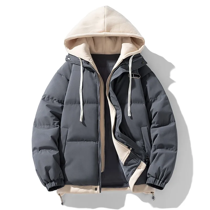 Winter Jackets Men Parkas Thicken Warm Cotton Hoodie Coats Windbreak Black Loose Male Waterproof Windproof Hip-hop Warm Parkas