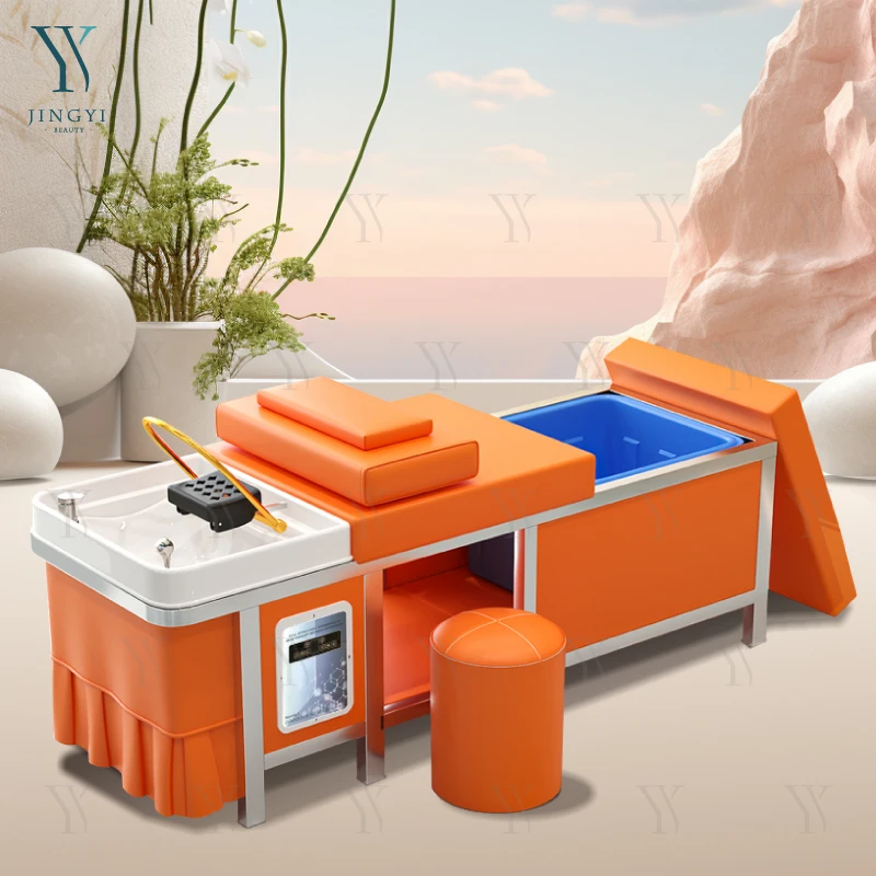 

Modern Luxury Water tank Water Circulation Headspa Electric Salon Hair Wash Shampoo Bed Beauty with Storage Cabinet Luxury Price