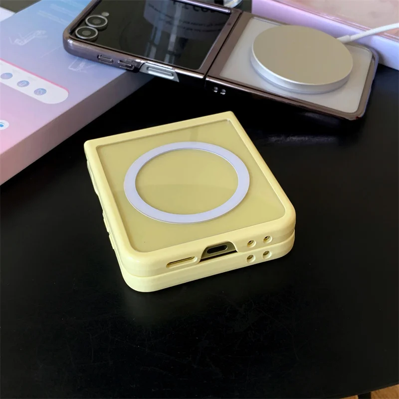 Samsung Galaxy Z Flip 7 FE 6 5用ケース 高級Magsafe対応 マグネット式ワイヤレス充電対応 ケース カバー Samsung Z Flip7 Flip6 Flip5用