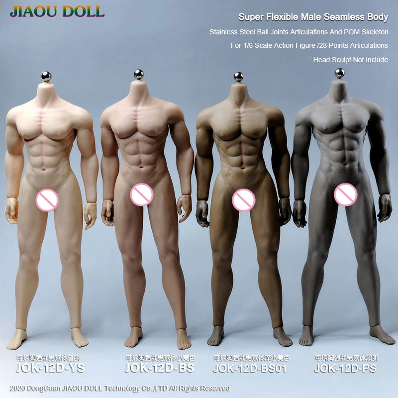 JIAOU Doll JO-K10A JOK-11C JOK-12D JOK-17A 1/6 Strong Man Super-Flexible Seamless Body 12'' Muscle Male Soldier Action Figure