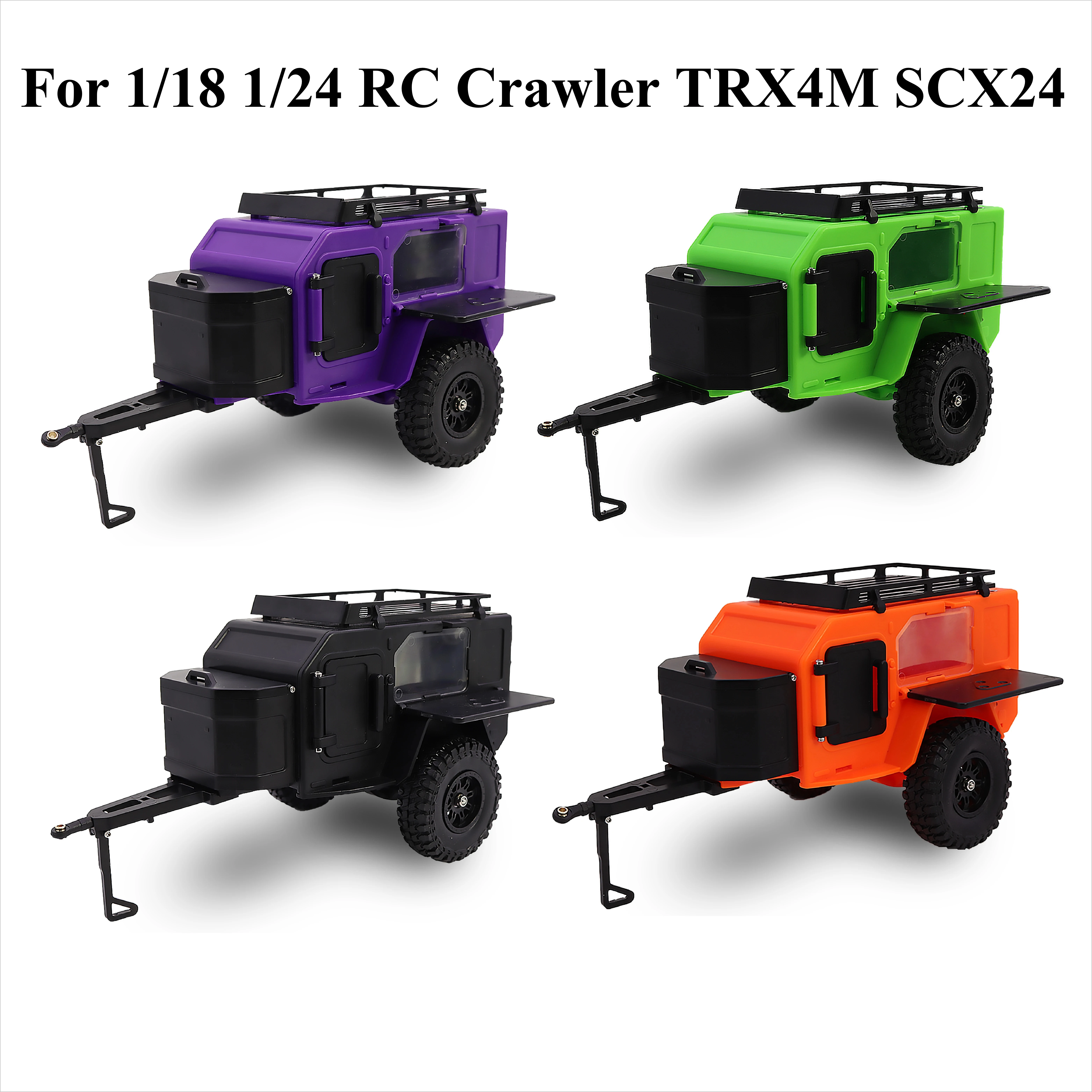 

RC Plastic Camping Trailer For 1/18 1/24 RC Crawler TRX4M SCX24 Load Bearing Decorative Off-Road Modification Upgrade Parts