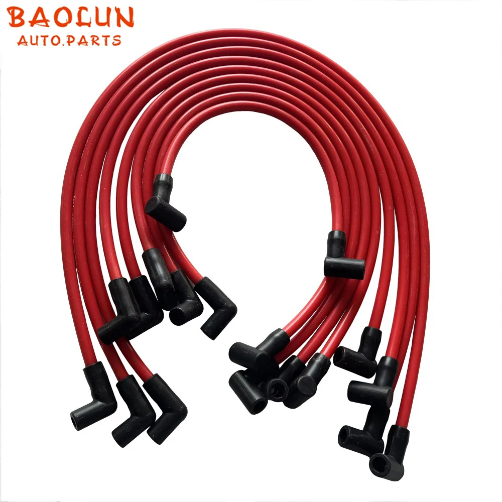 BAOLUN  10.5 mm Wires 9 Pcs Spark Plug Wire Set High Performance For HEI SBC BBC 350 383 454 Electronic