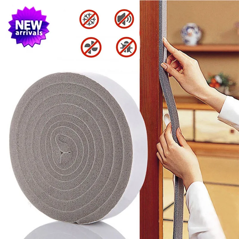 

Самоклеящиеся уплотнительные ленты для дверей и окон, поролоновая Звукоизоляционная лента, ветрозащитная Пылезащитная уплотнительная лента для дверей и окон