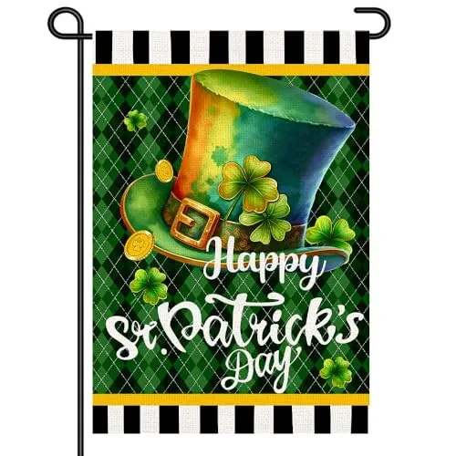 Happy St. Patrick’s Day Garden Flag 12x18 Inch Double Sided Small Yard Sign, IIX yyi