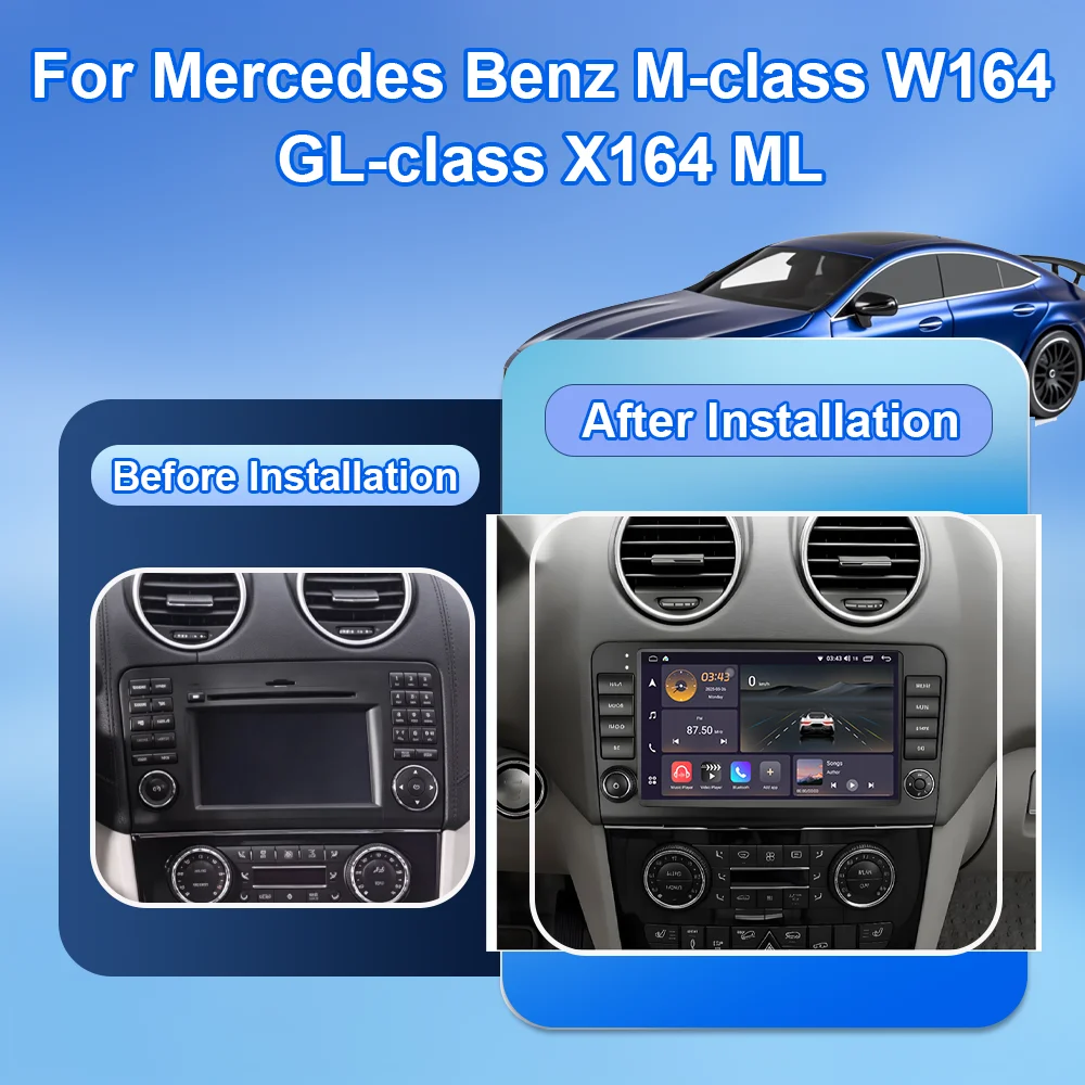 Android 16 For Mercedes Benz M-class W164 GL-class X164 ML Car Radio Multimedia Video Player Android Auto GPS Navigation 4G WIFI