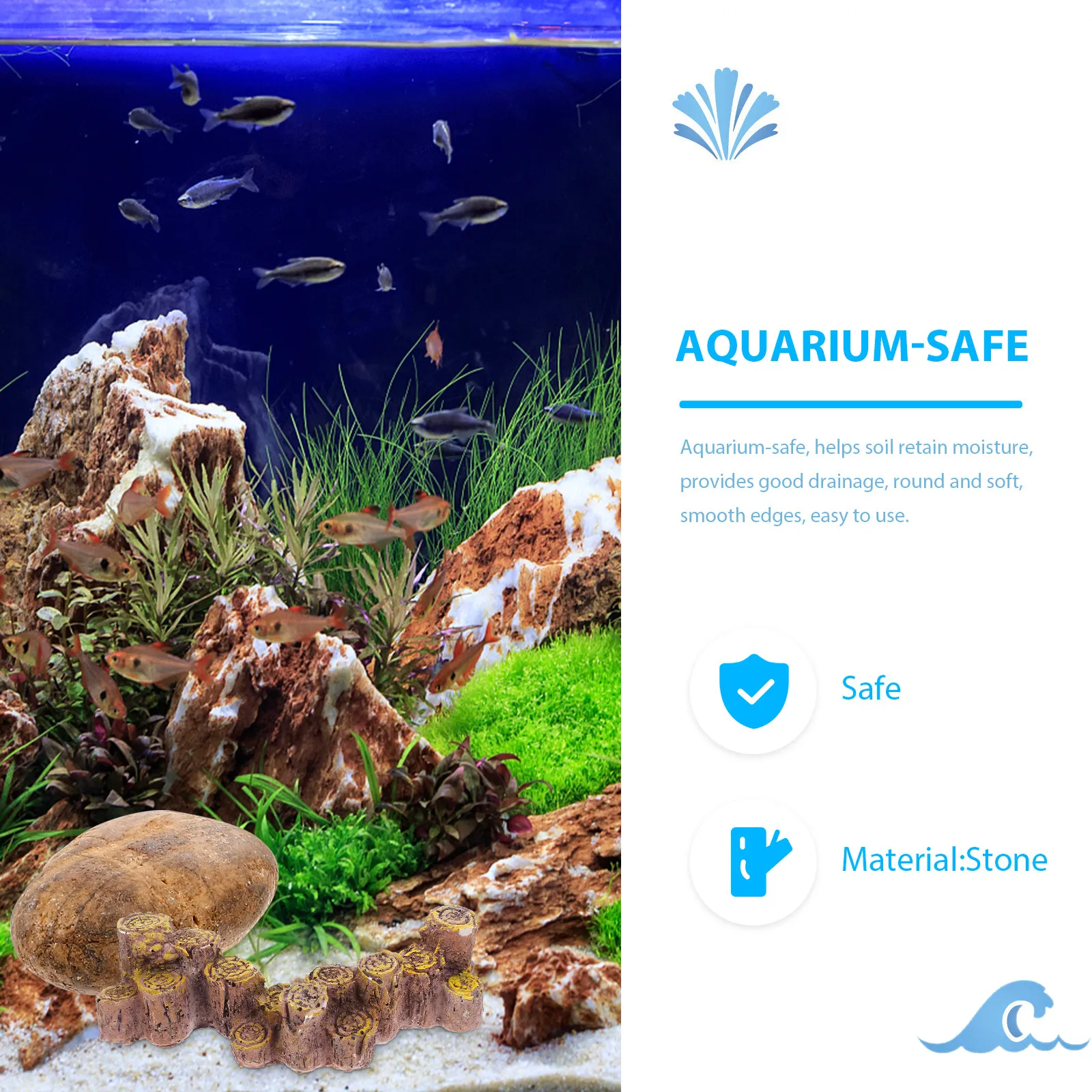 1Set Natural Polished Rain Flo - Planted Aquarium With Rocks review and price