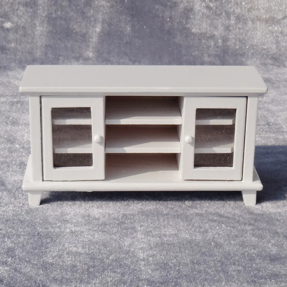

Miniature Wooden TV Cabinet Creative Simulation Mini House Living Room Decoration Miniature Wood TV Cabinet Ornament