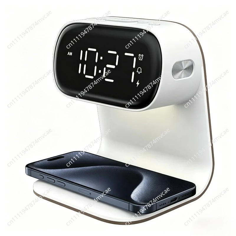 Wireless Charging Bedside Night Light 15W Fast Charging Phone Earphone Charging Alarm Clock Gift Desk Lamp